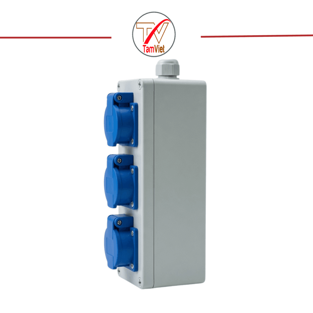 Hộp điện nguồn 3 ổ cắm đa năng 1 pha 220V