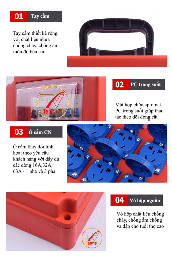 Hộp nguồn điện công nghiệp 3 pha ngoài trời IP 67