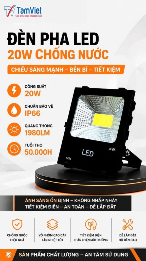 đèn pha led 20w