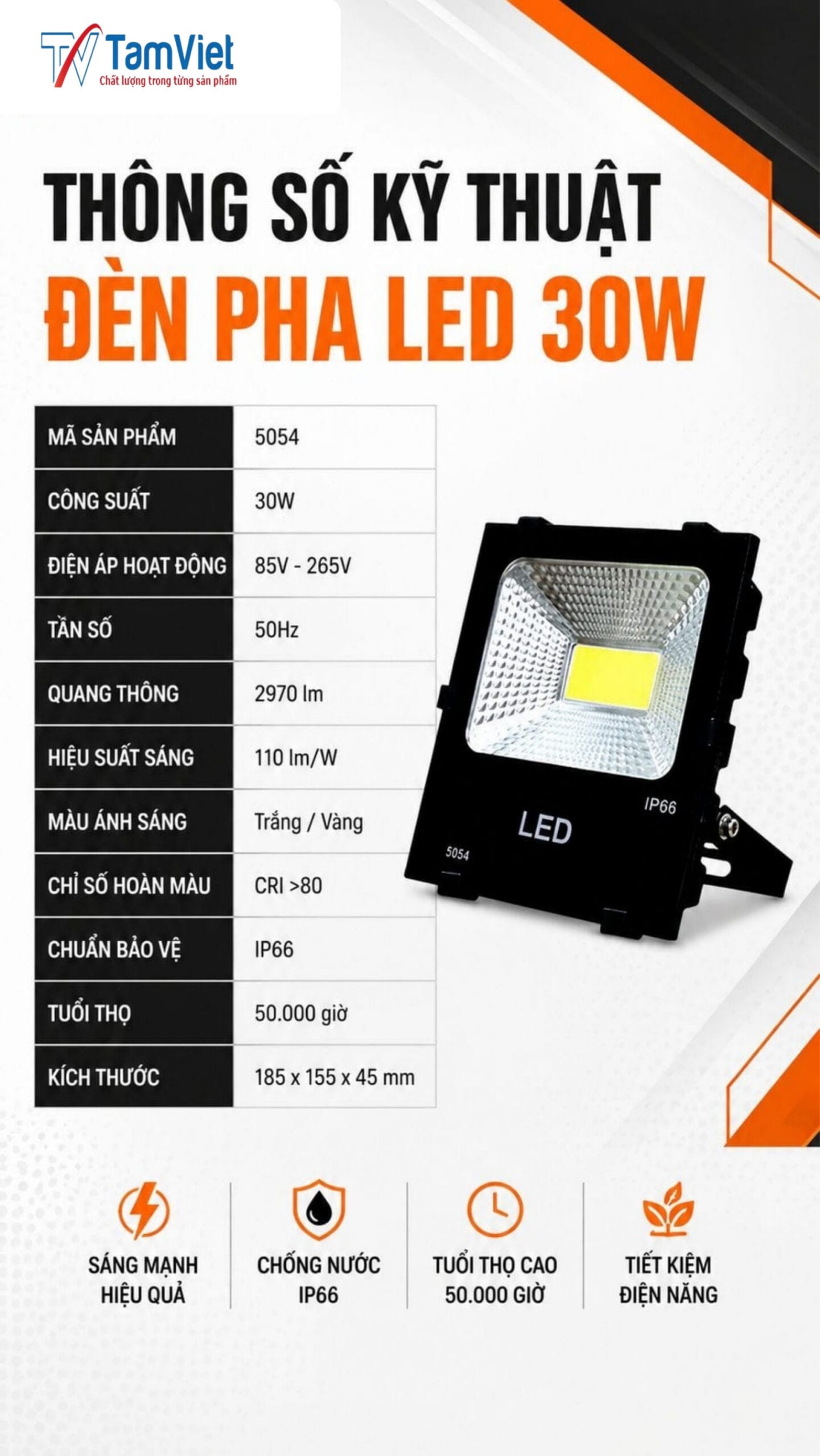 đèn pha led 30w