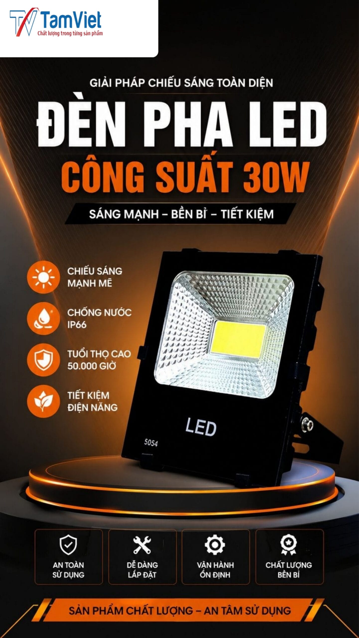 đèn pha led 30w